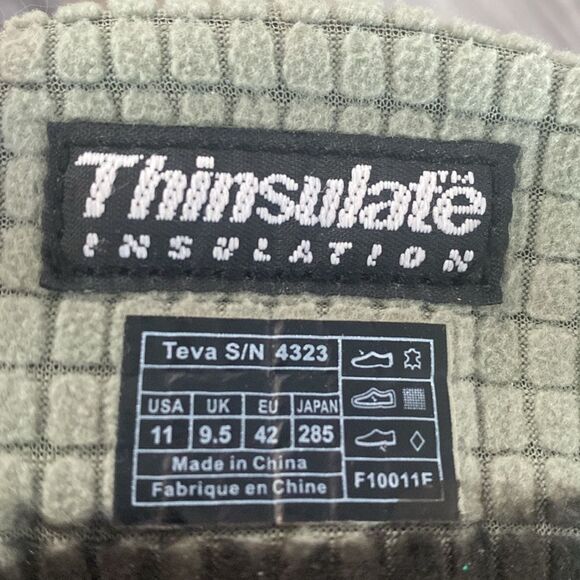 Teva Tan & Mint Green Suede Boots Lace-Up Tons of Details Insulations Boho sz11 - Picture 9 of 13